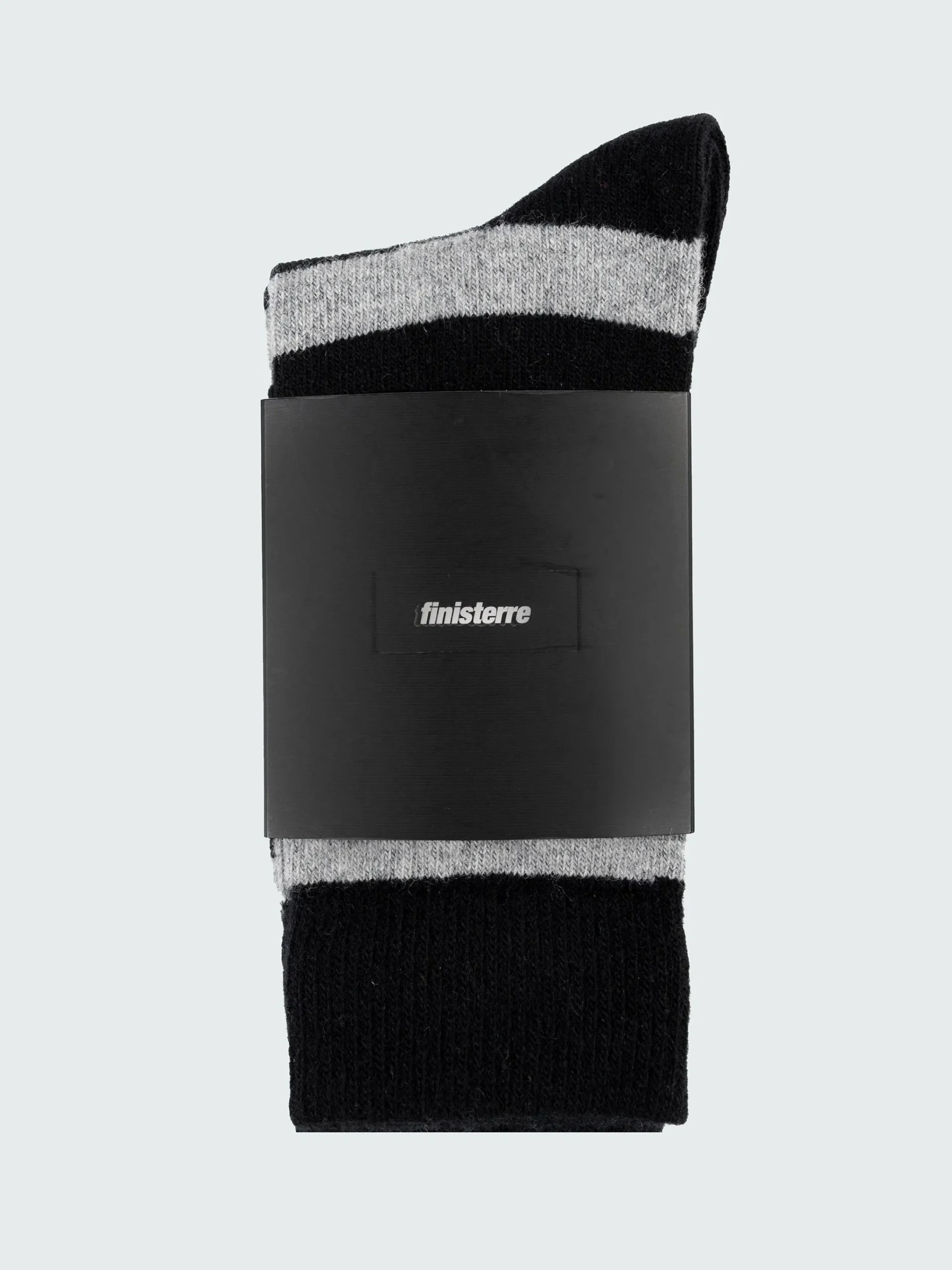 Discount Finisterre Classic Wool Striped Sock Black/Grey