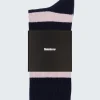 Discount Finisterre Classic Wool Striped Sock Navy/PinkSmoke