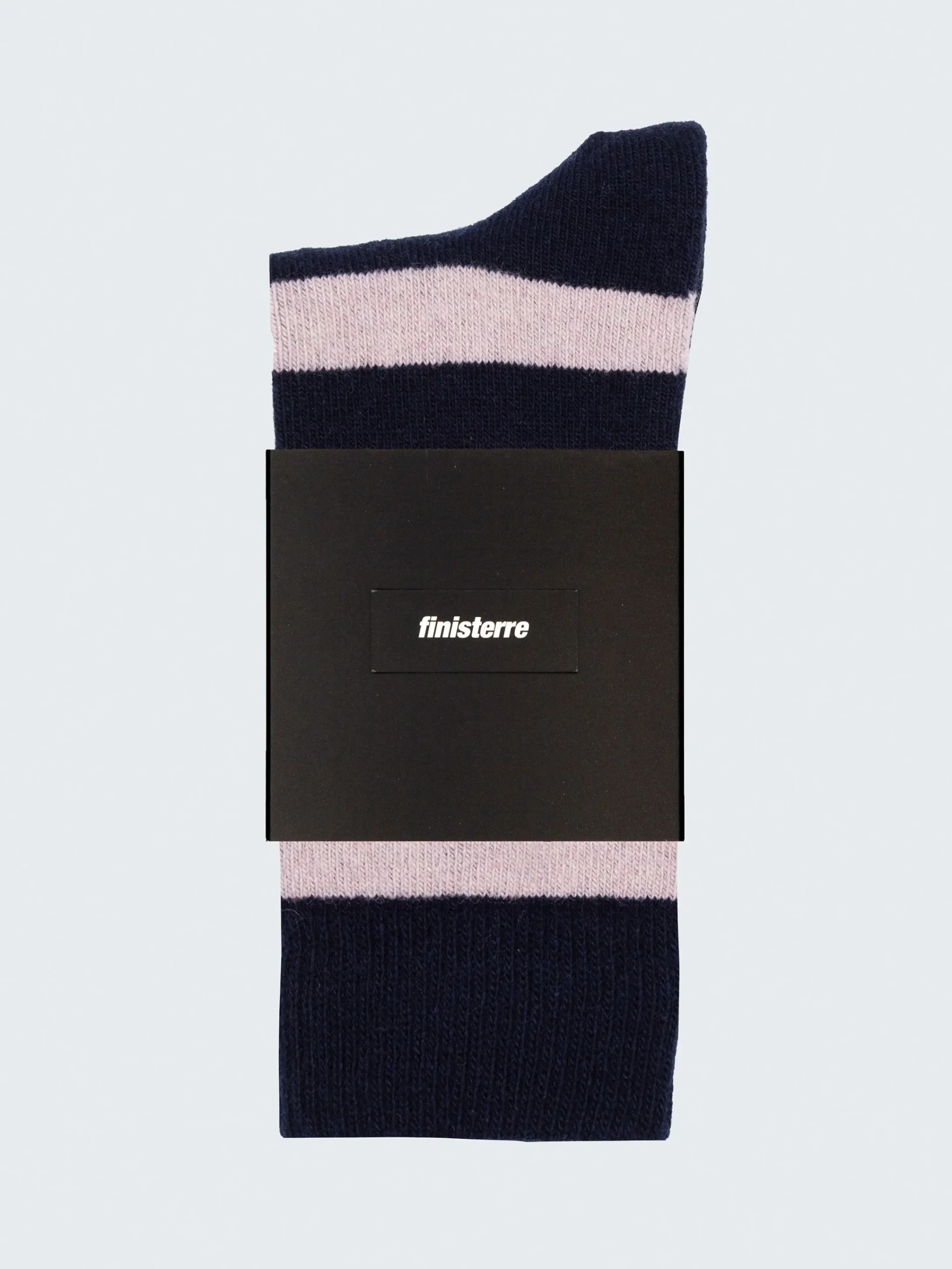 Discount Finisterre Classic Wool Striped Sock Navy/PinkSmoke