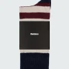 Hot Finisterre Classic Wool Striped Sock BlackCherry/Navy/Oatmeal