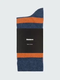 Flash Sale Finisterre Classic Wool Striped Sock RedRust/CoastalFjord