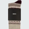 Shop Finisterre Fair Isle Pattern Sock Oatmeal/Olive/BlackCherry