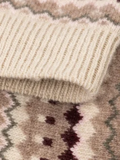 Shop Finisterre Fair Isle Pattern Sock Oatmeal/Olive/BlackCherry