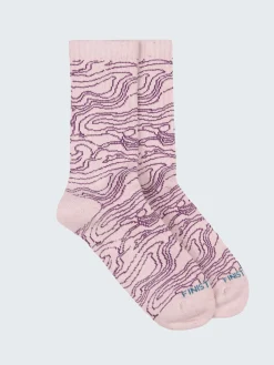 Discount Finisterre High Tide Pattern Sock PinkSmokeOsmosis