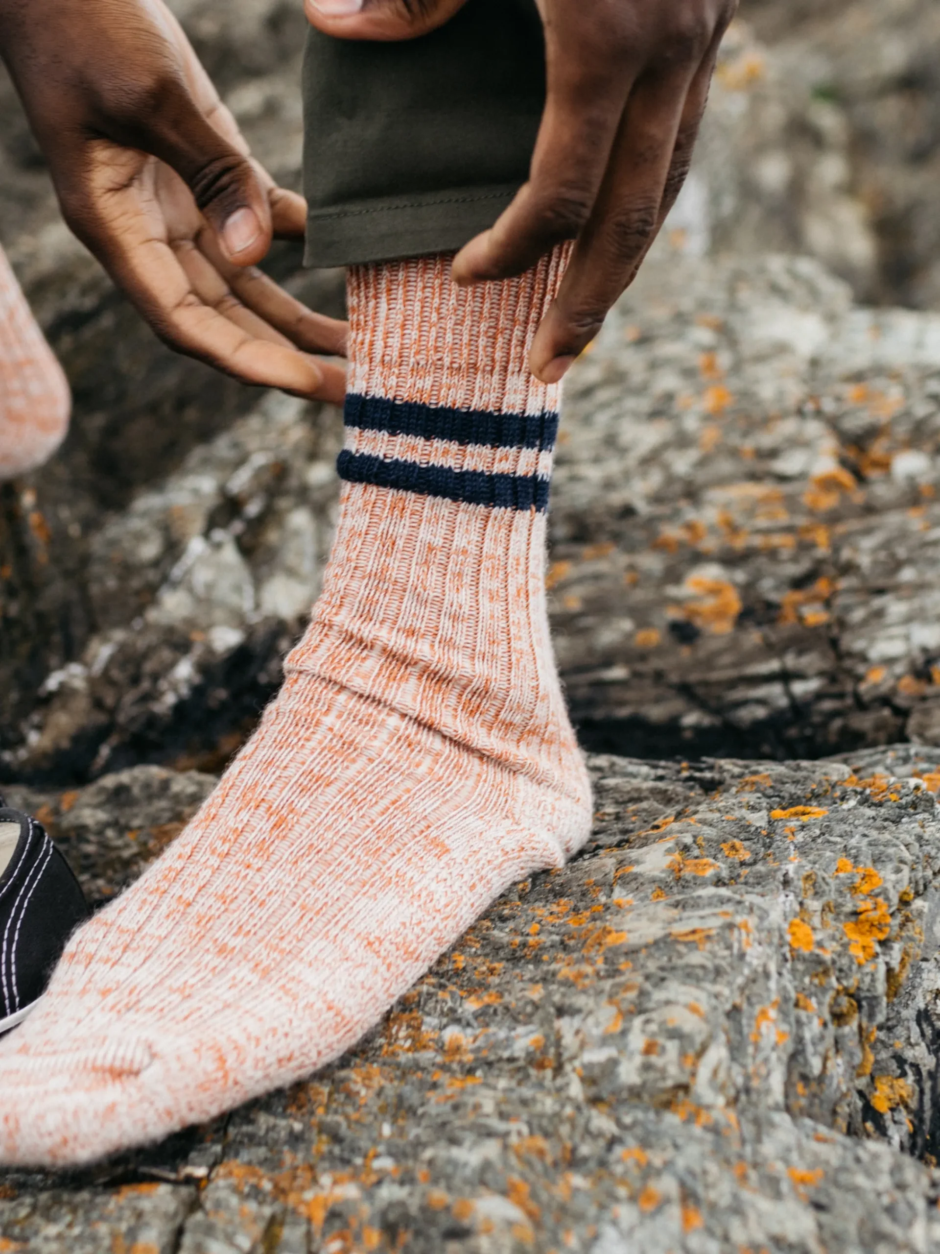 Best Sale Finisterre Kelson Stripe Sock Sangria/Navy