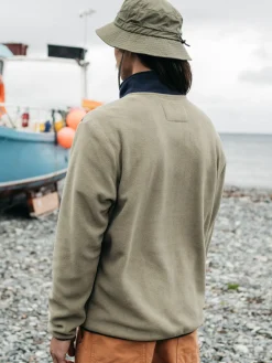 Hot Finisterre Men's Axiom 1/4 Snap Fleece WillowGreen/Navy/Olive