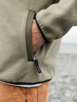 Hot Finisterre Men's Axiom 1/4 Snap Fleece WillowGreen/Navy/Olive