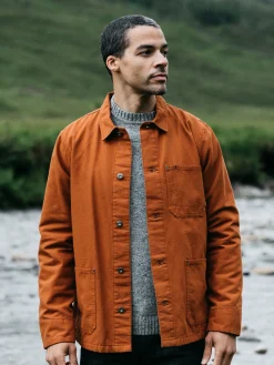 Store Finisterre Men's Basset Flannel Lined Jacket Sable