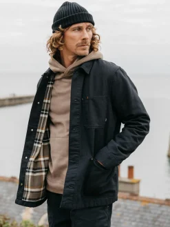 Cheap Finisterre Men's Basset Flannel Lined Jacket Black
