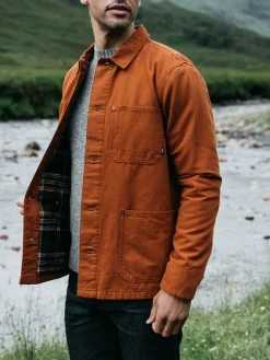 Store Finisterre Men's Basset Flannel Lined Jacket Sable
