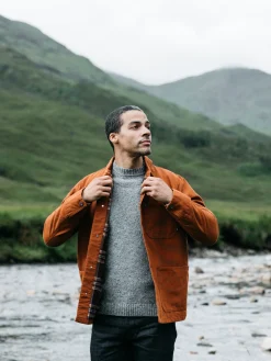 Store Finisterre Men's Basset Flannel Lined Jacket Sable