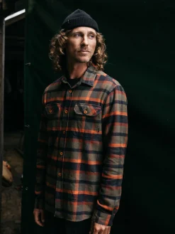 Best Sale Finisterre Men's Beardsmore Shirt DarkRosewoodCheck