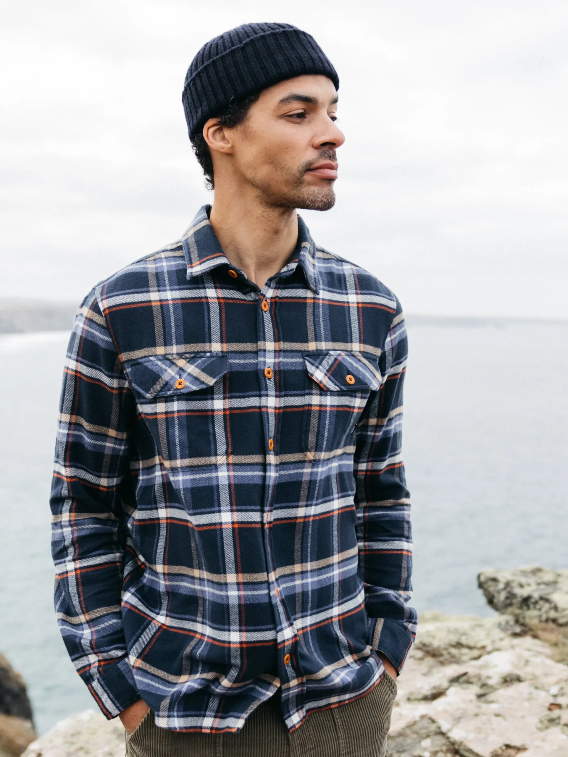 New Finisterre Men's Beardsmore Shirt CoastalFjordCheck