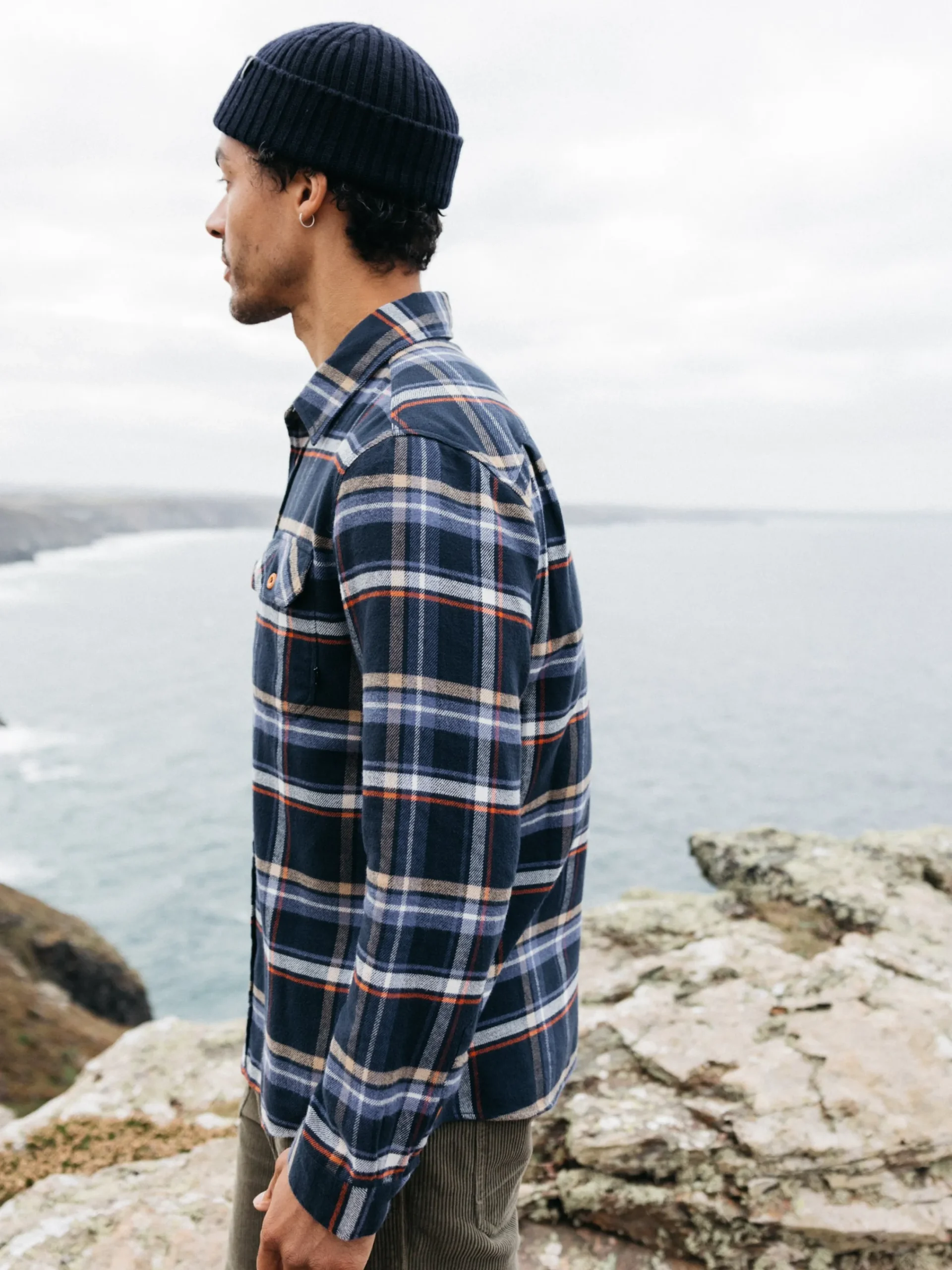 New Finisterre Men's Beardsmore Shirt CoastalFjordCheck