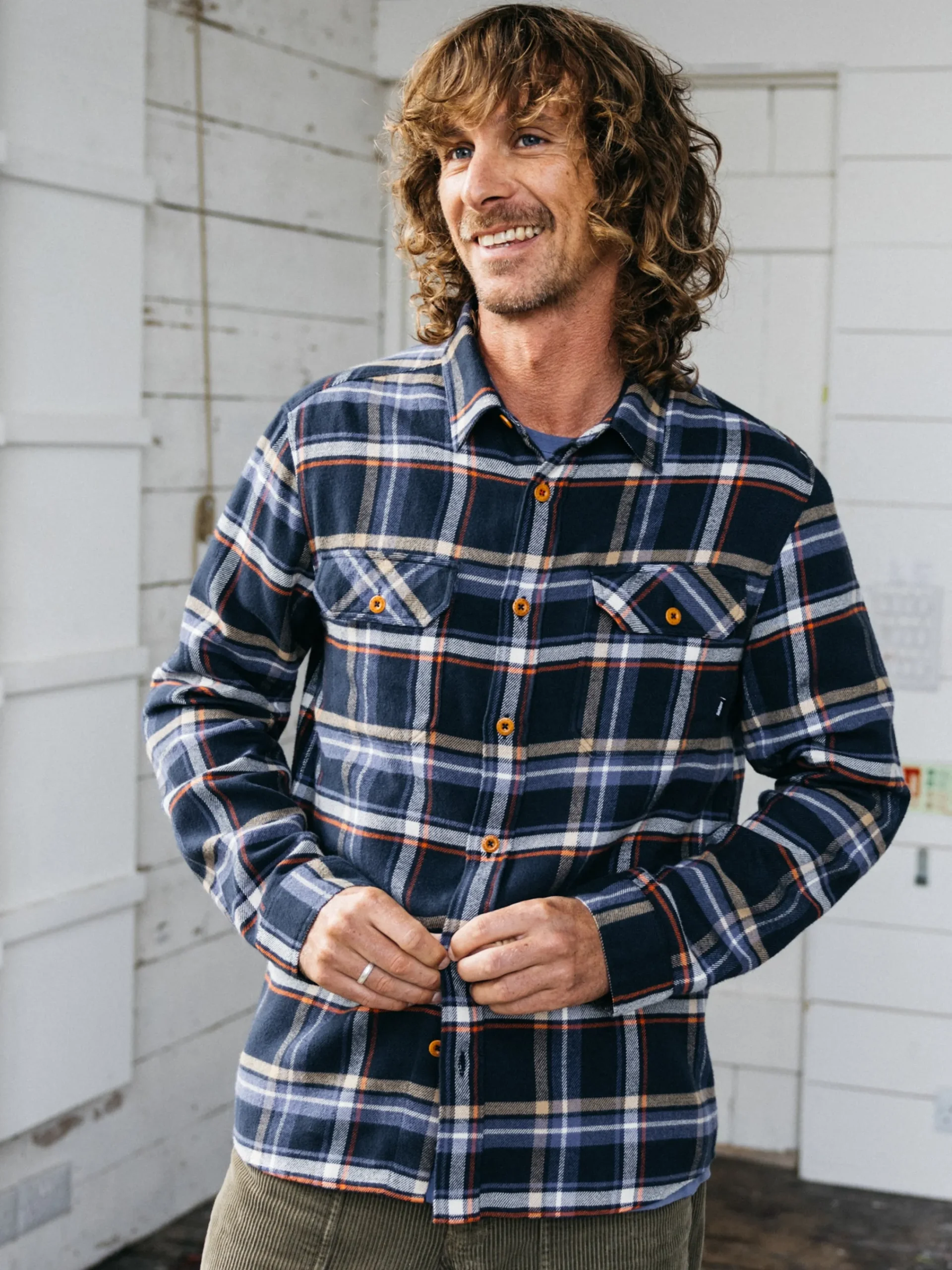 New Finisterre Men's Beardsmore Shirt CoastalFjordCheck