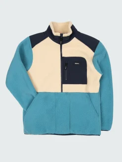 Best Finisterre Men's Bolster 1/4 Zip Fleece OceanStorm/Oatmeal