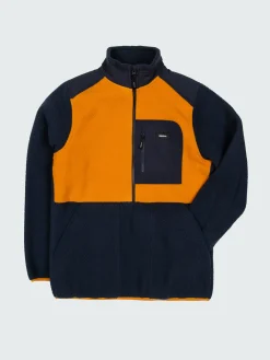 New Finisterre Men's Bolster 1/4 Zip Fleece Navy/HarvestGold