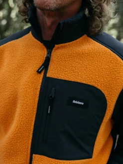 New Finisterre Men's Bolster 1/4 Zip Fleece Navy/HarvestGold