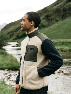 New Finisterre Men's Bolster Full Zip Fleece Oatmeal/Navy