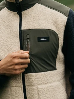 New Finisterre Men's Bolster Full Zip Fleece Oatmeal/Navy