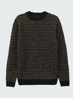 New Finisterre Men's Bowers Sweater Black/Rosewood/WillowGreen
