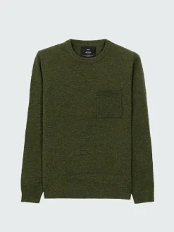 Clearance Finisterre Men's Cavan Pocket Knit Sweater Olive