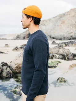 Cheap Finisterre Men's Cavan Pocket Knit Sweater Navy