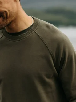 Online Finisterre Men's Coho Sweatshirt Olive