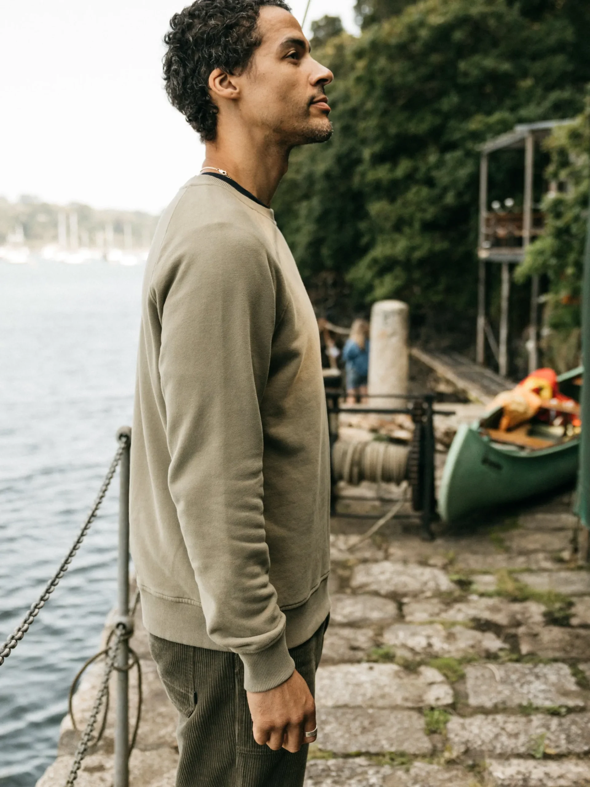 Best Sale Finisterre Men's Coho Sweatshirt WillowGreen