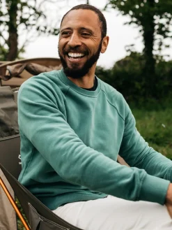 Shop Finisterre Men's Coho Sweatshirt PineShadow