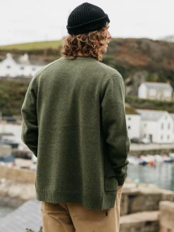 Outlet Finisterre Men's Columba Cardigan Olive