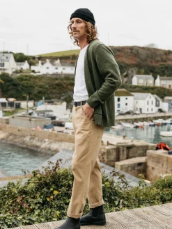 Outlet Finisterre Men's Columba Cardigan Olive