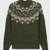 Best Sale Finisterre Men's Cormoran Fair Isle Sweater Olive