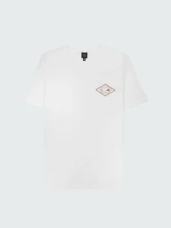 Fashion Finisterre Men's Diamond Logo T-Shirt White/DarkRosewood