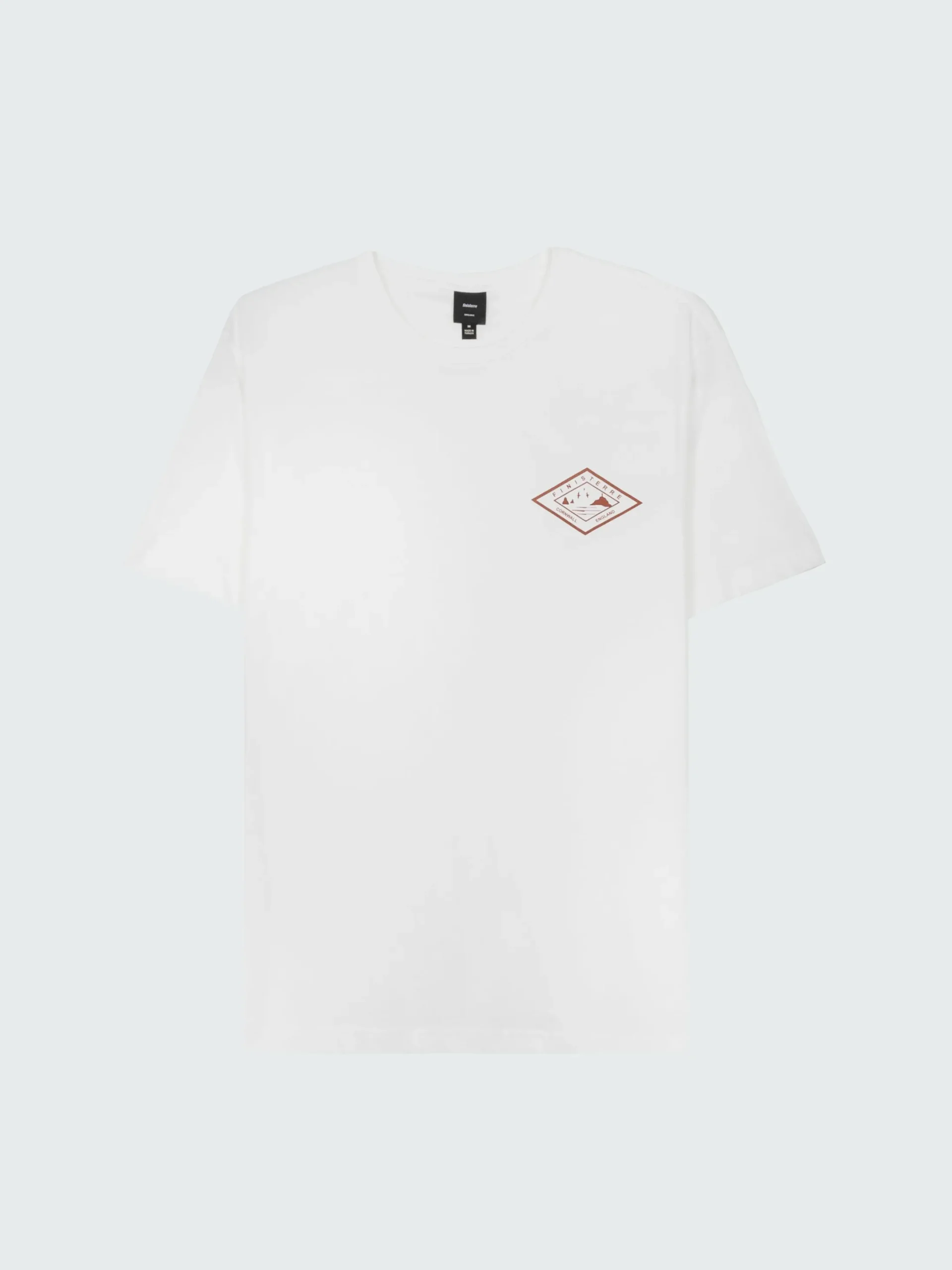 Fashion Finisterre Men's Diamond Logo T-Shirt White/DarkRosewood