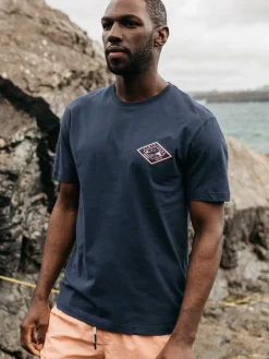 Best Finisterre Men's Diamond Logo T-Shirt Navy