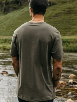 Clearance Finisterre Men's Diamond Logo T-Shirt Olive