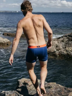 Outlet Finisterre Men's Eddy 2.0 Merino Wool Boxers Atlantic/Flame