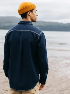 Hot Finisterre Men's Eddystone Denim Shirt WashedDenim