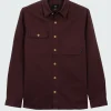 New Finisterre Men's Eddystone Shirt BlackCherry
