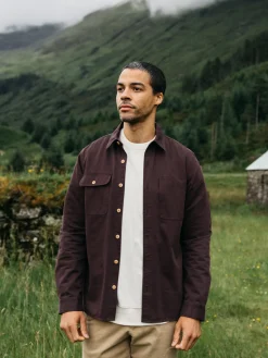 New Finisterre Men's Eddystone Shirt BlackCherry