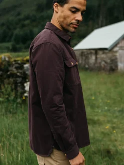 New Finisterre Men's Eddystone Shirt BlackCherry