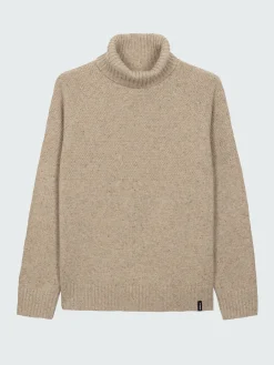 Cheap Finisterre Men's Fishermans Roll Neck Knit Sweater Oatmeal