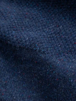 Hot Finisterre Men's Fishermans Roll Neck Knit Sweater Navy