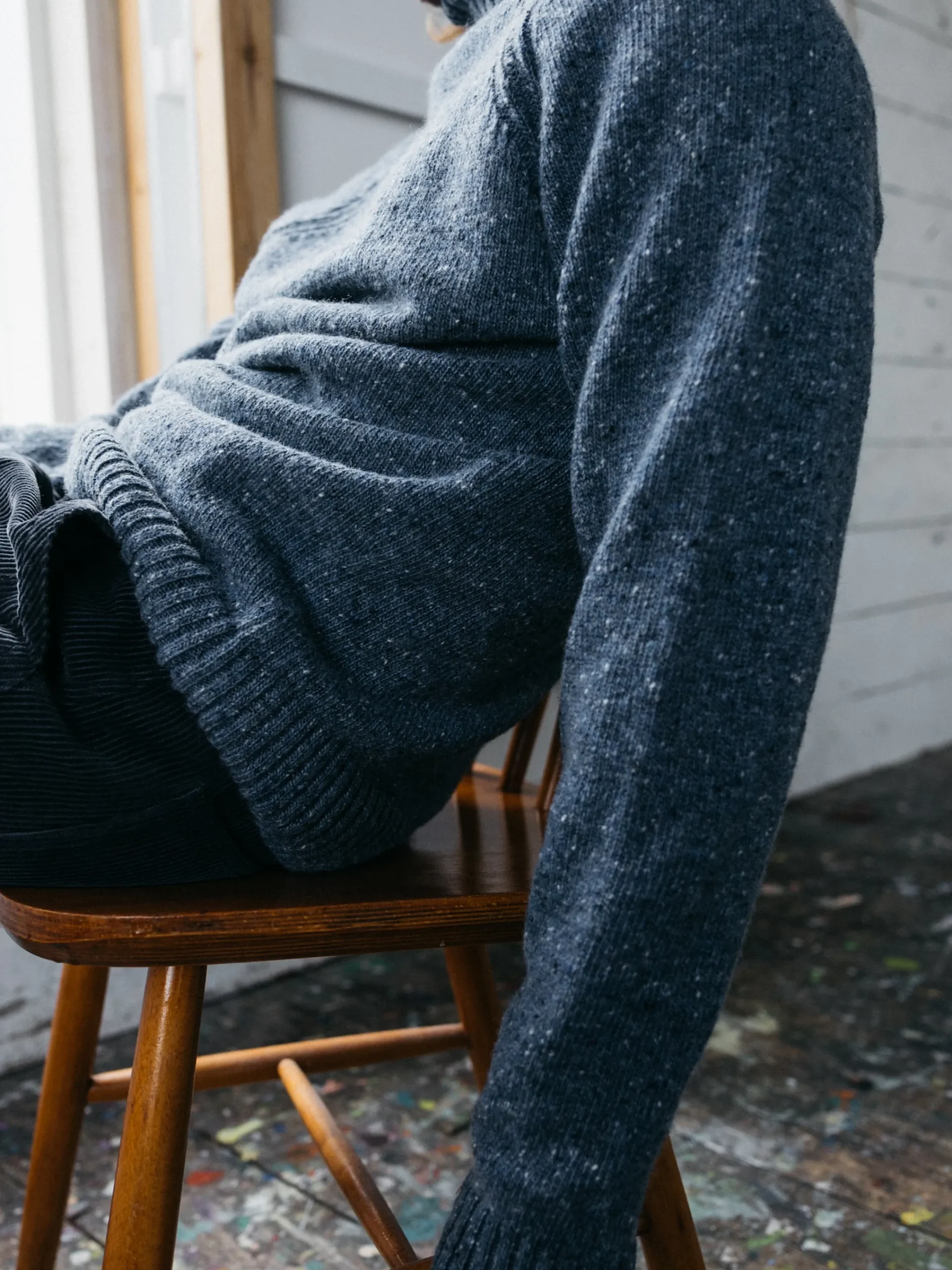 Sale Finisterre Men's Furlong Roll Neck Sweater Indigo