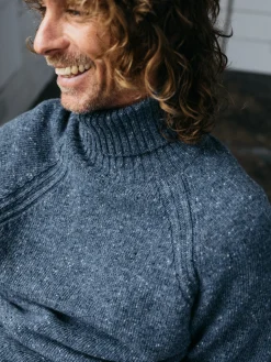 Sale Finisterre Men's Furlong Roll Neck Sweater Indigo