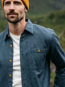 Shop Finisterre Men's Gylly Shirt OceanDobby
