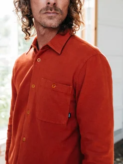 Hot Finisterre Men's Gylly Shirt DarkRosewood