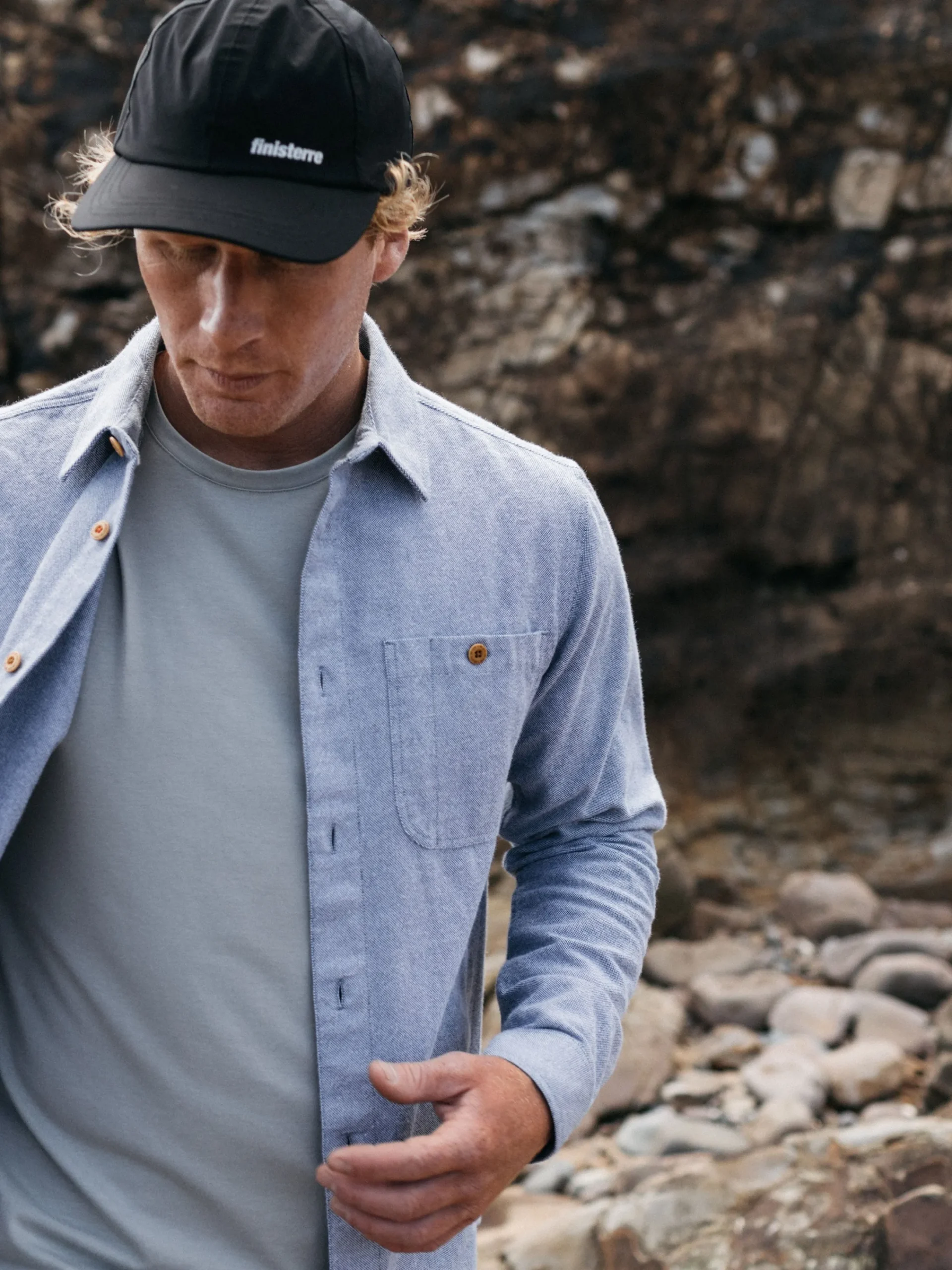 Fashion Finisterre Men's Gylly Shirt IndigoDobby