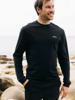 Hot Finisterre Men's Harlyn Logo Long Sleeve T-Shirt Black